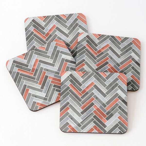 Item preview, Herringbone Pattern in Orange Grey designed and sold by Jared Davies.