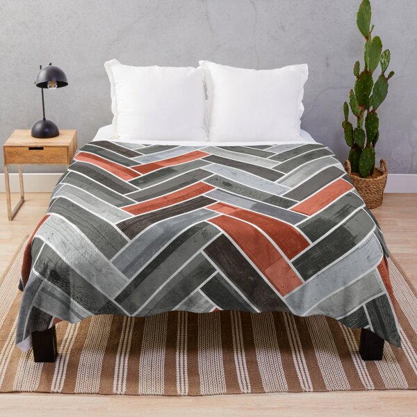 Item preview, Herringbone Pattern in Orange Grey designed and sold by Jared Davies.