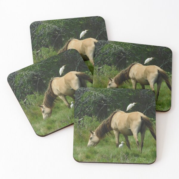 Item preview, wild mare and cattle egrets designed and sold by swordwhale.