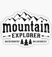 Mountain Explorer Distressed black Sticker