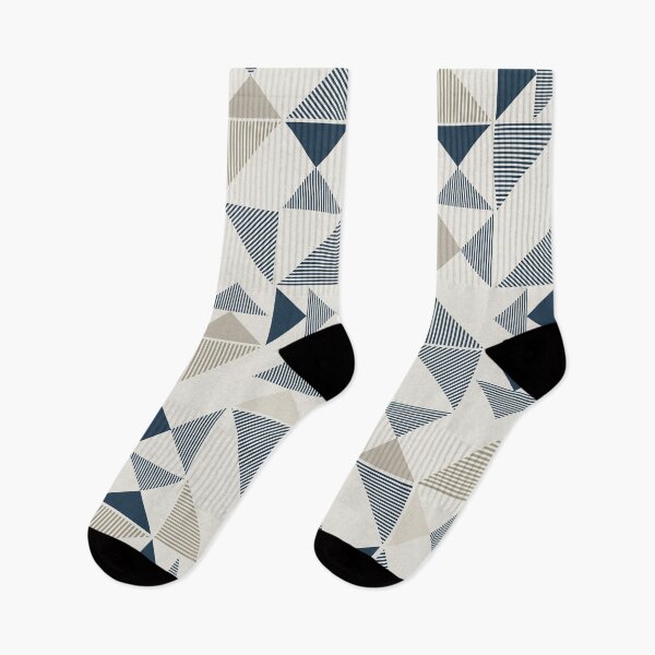 Item preview, Blue Beige Abstract Striped Triangles designed and sold by J-CCreations.