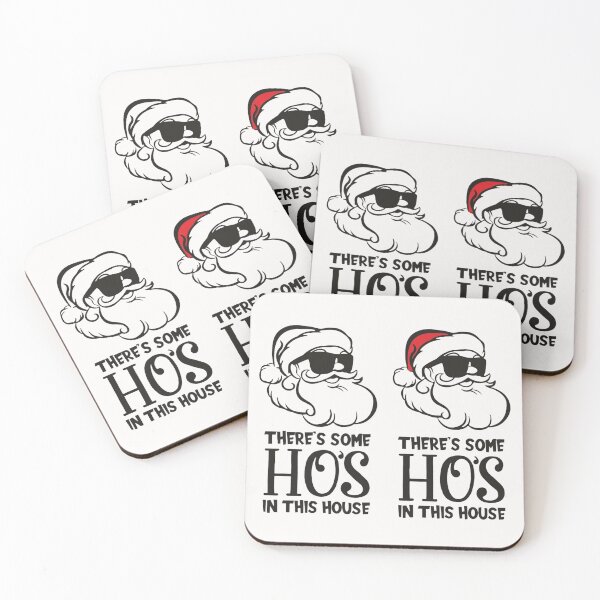 Item preview, There’s some hos in this house png, vector funny Santa svg design, Santa Claus in sunglasses clipart, ho ho hos svg, Christmas 2020, designed and sold by Matrixstore.