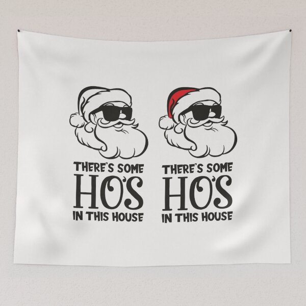 Item preview, There’s some hos in this house png, vector funny Santa svg design, Santa Claus in sunglasses clipart, ho ho hos svg, Christmas 2020, designed and sold by Matrixstore.