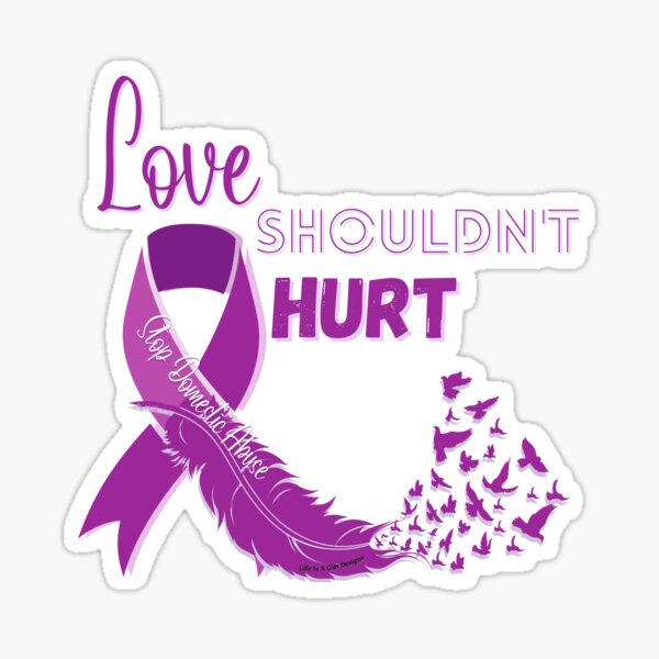 Item preview, Love Shouldnt Hurt Feather to Birds, Domestic Abuse Awareness, Purple Ribbon, End Domestic Violence, Purple In Oct  designed and sold by LifeIsAGiftD.