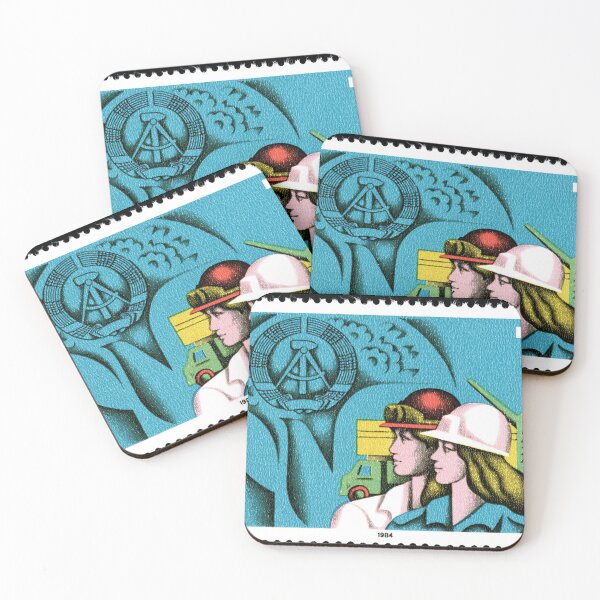 Item preview, Female workers stamp - 4 October 1984: stamps issued in East Germany to mark 35 years of the GDR designed and sold by Cold War Conversations.