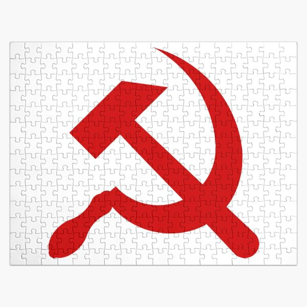 A red hammer and sickle design from the naval ensign of the Soviet Union Jigsaw Puzzle