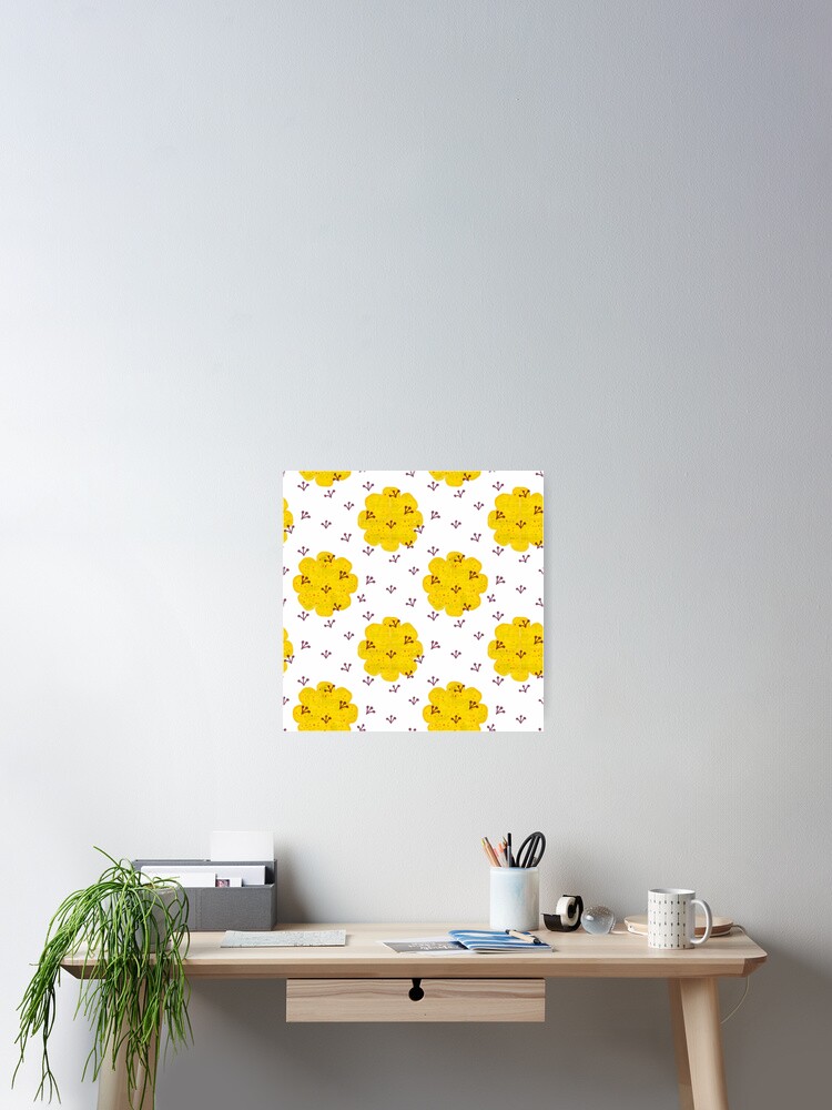 Thumbnail 2 of 3, Poster, Super Basic Yellow Flowers Pattern designed and sold by RafaelLima7.