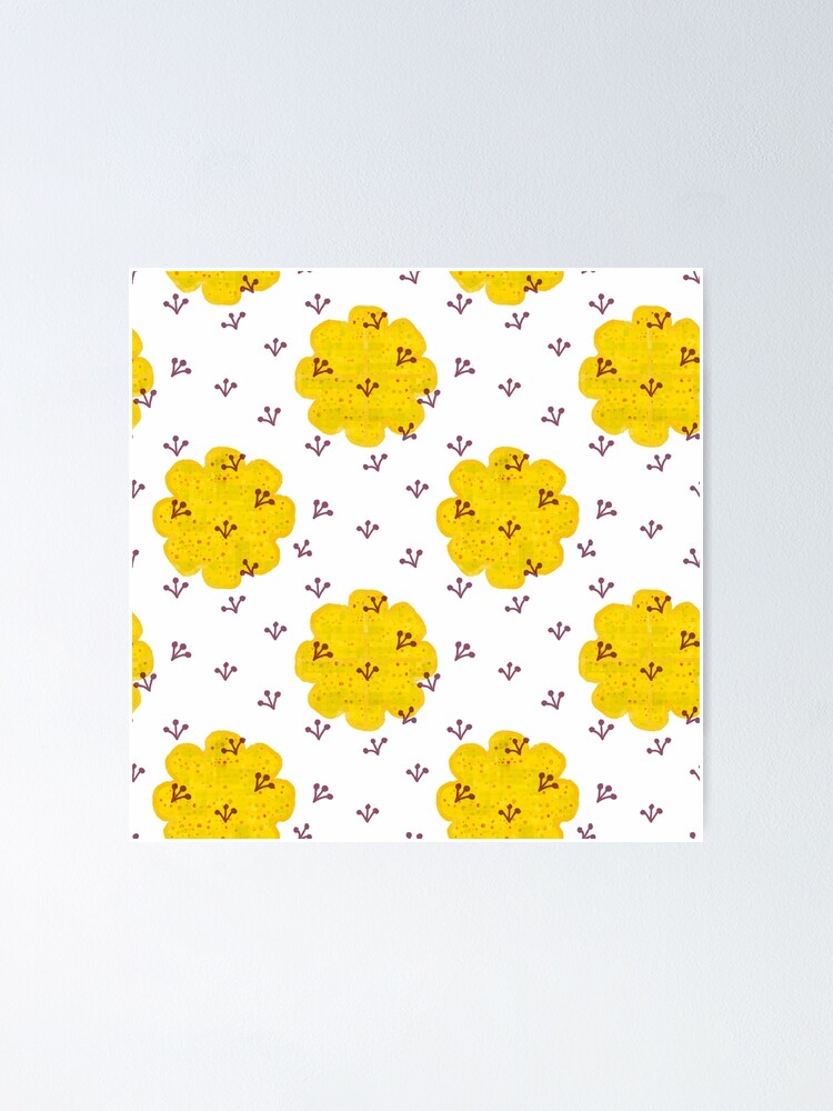 Thumbnail 1 of 3, Poster, Super Basic Yellow Flowers Pattern designed and sold by RafaelLima7.