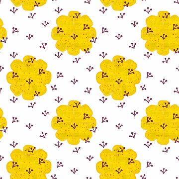 Artwork thumbnail, Super Basic Yellow Flowers Pattern by RafaelLima7