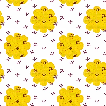 Artwork thumbnail, Super Basic Yellow Flowers Pattern by RafaelLima7