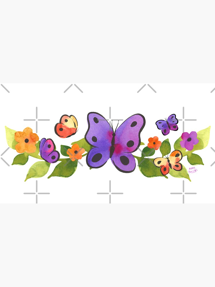 Watercolor Butterfly Floral by annieparsons