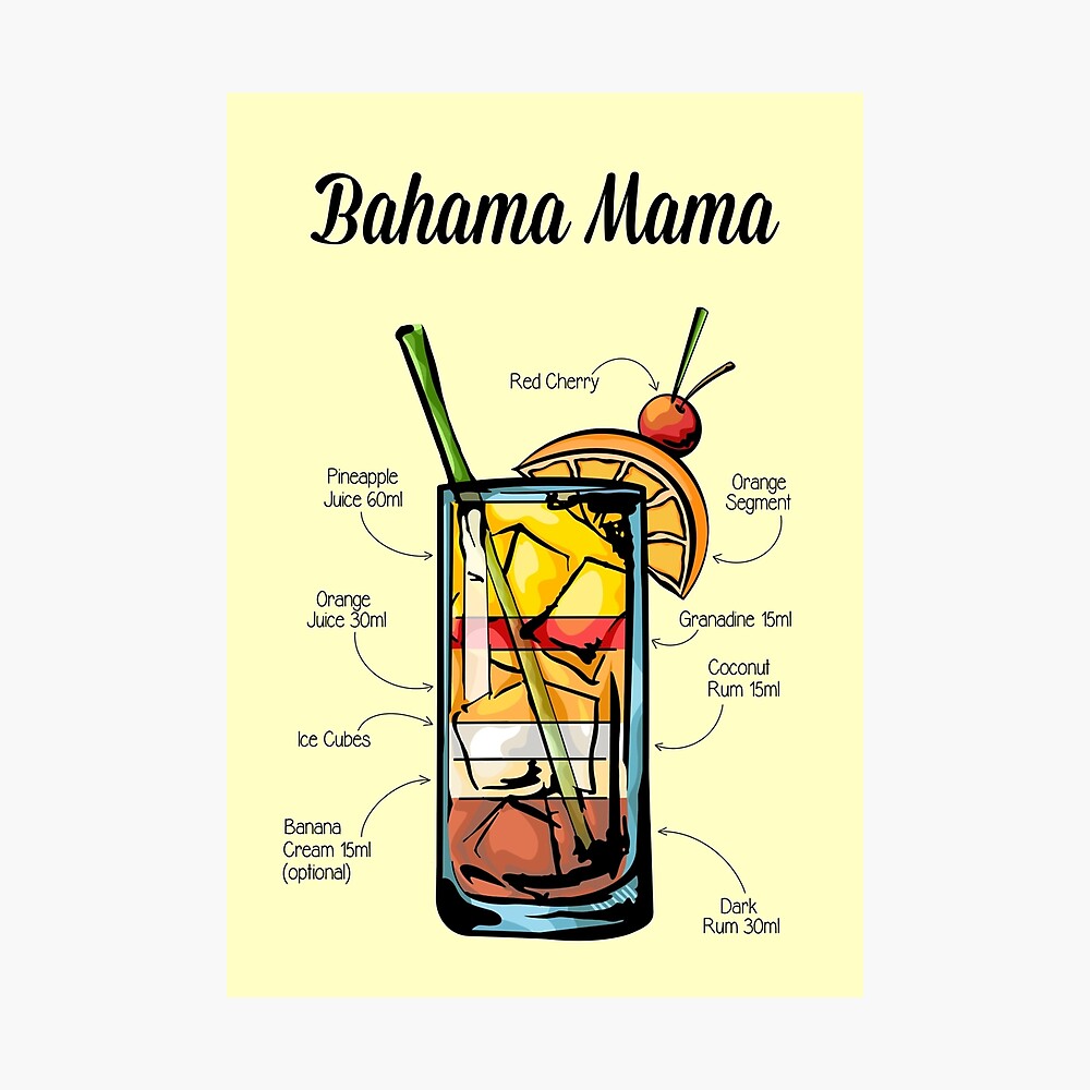 Bahama Mama Recipe Poster