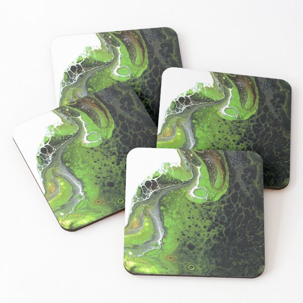 Item preview, Fluid Art in Lime Green, White, Black and Gold designed and sold by Cleave.