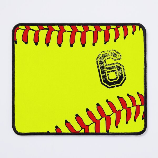 Item preview, Softball ball number 6, six designed and sold by TheCultStuff.