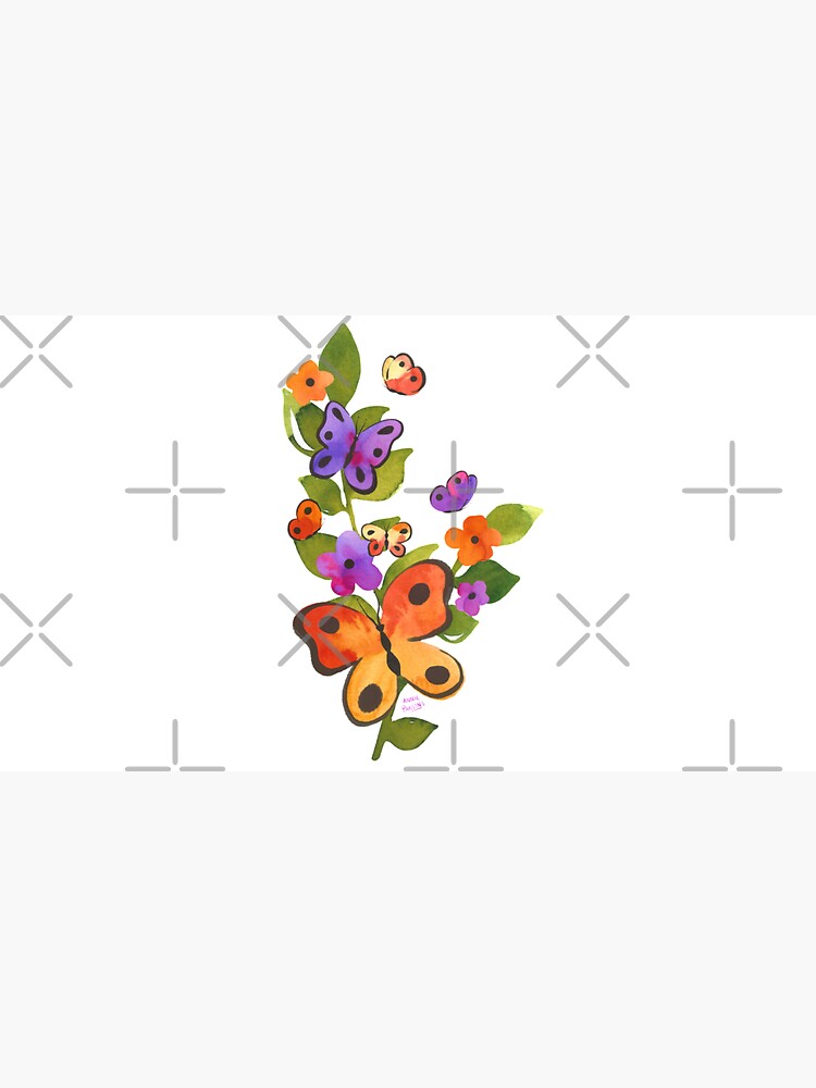 Watercolor Butterfly Floral - Vertical by annieparsons