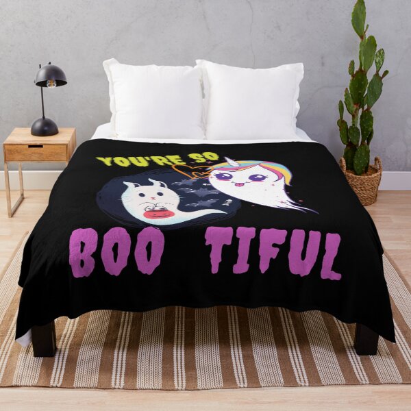 Item preview, You're So Boo Tiful Halloween Ghost Unicorn Cat designed and sold by Tig3rE.