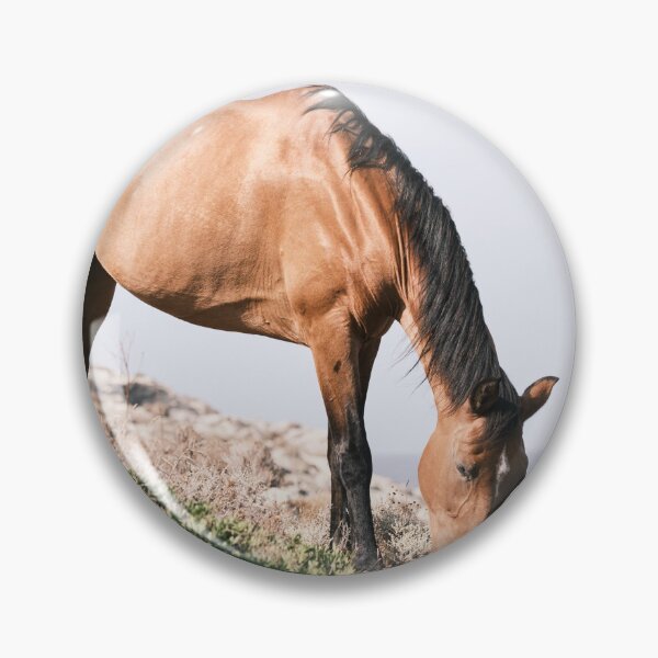 Item preview, Golden Brown Horse grazing with an ocean view designed and sold by mhailittlearts.