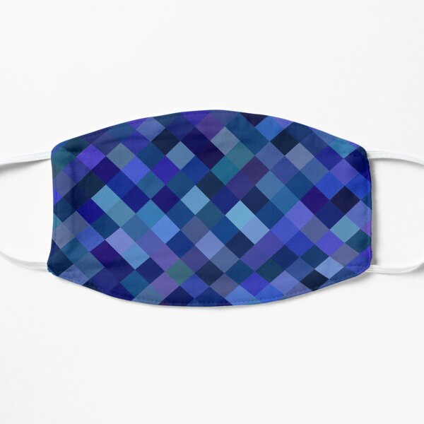 Autumn Colored Squares Blue Flat Mask