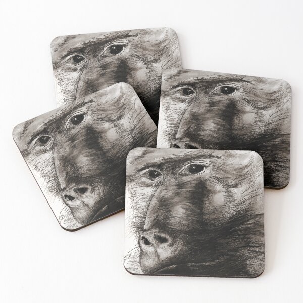 Item preview, Ape portrait, graphite drawing designed and sold by Lemomo-artworks.