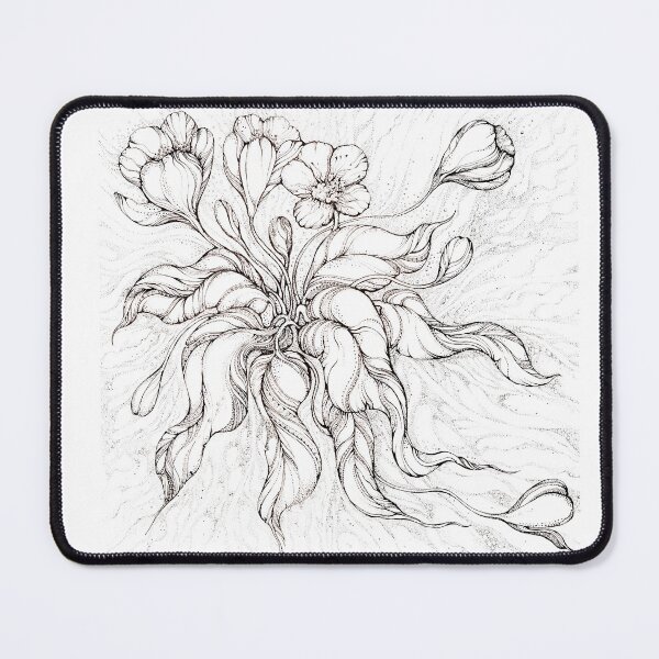Item preview, Bridal Bouquet.Hand drawn watercolor and brown ink drawing designed and sold by MandalaFlowerArt.
