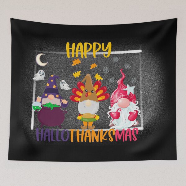 Artikelvorschau, Bleicheffekt Happy hallothanksmas gnome - Hallothanksmas gnomes entworfen und verkauft von Designs Of all kinds.