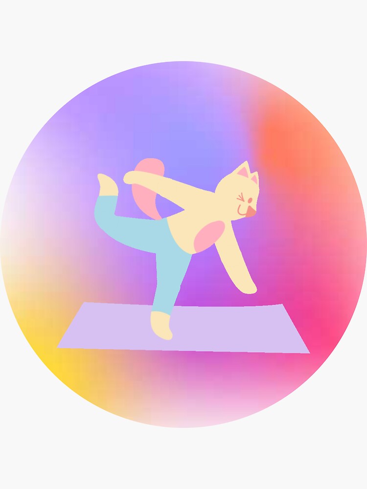 "Cat Yoga" Sticker for Sale by OneMoreArt Redbubble