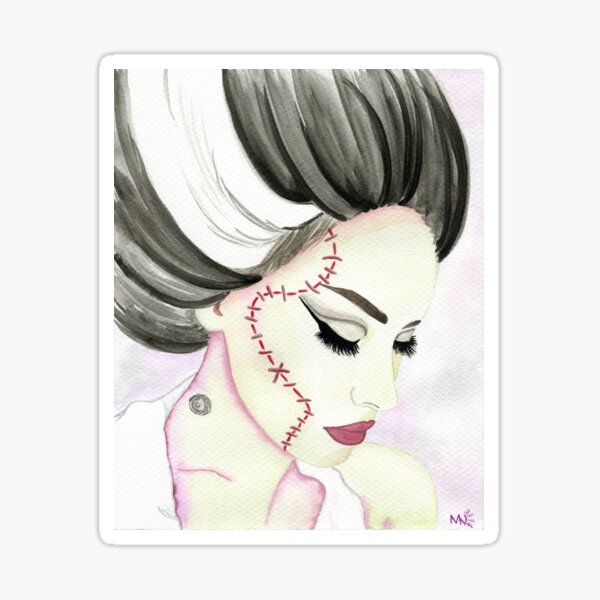 Bride of Frankenstein - Classic Horror Portrait  Sticker