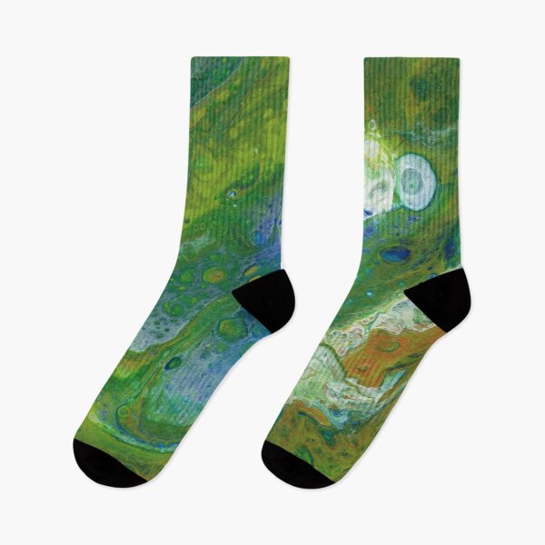 Item preview, Acrylic Pour in Green and Blue, Laughing Eyes designed and sold by Cleave.