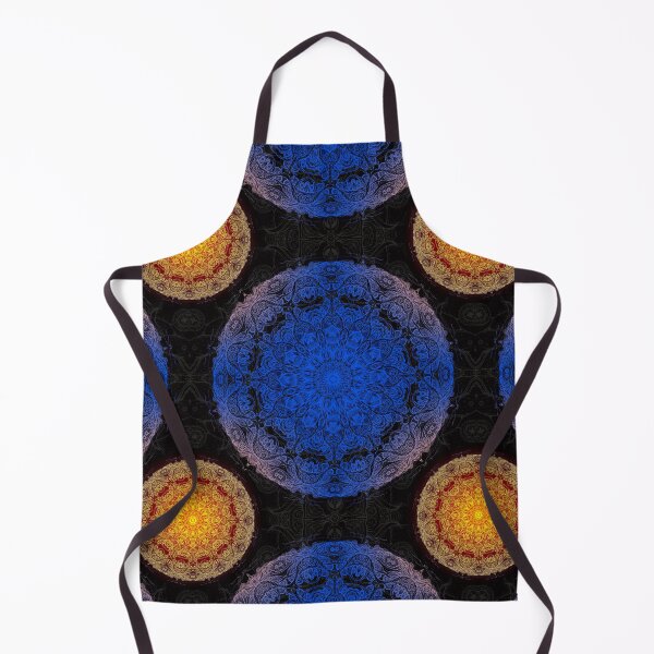 Item preview, Dark blue and orange mandala designed and sold by MandalaFlowerArt.