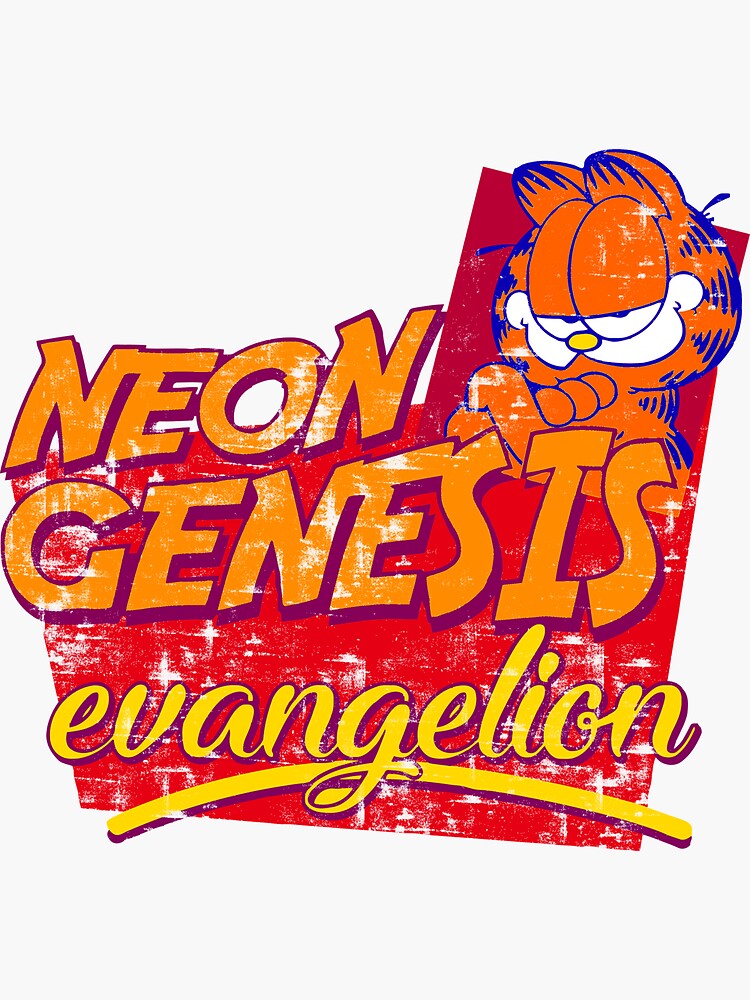 "Neon Genesis Evangelion - Garfield" Sticker for Sale by themortal11