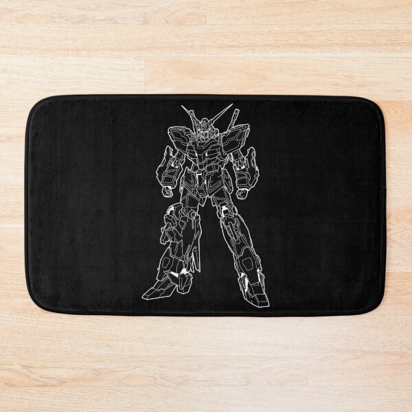 Item preview, Unicorn Gundam Psychoframe Outline White - Black Graphic T designed and sold by MossLoves.