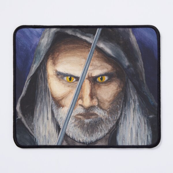 Old Witcher original watercolor art Mouse Pad