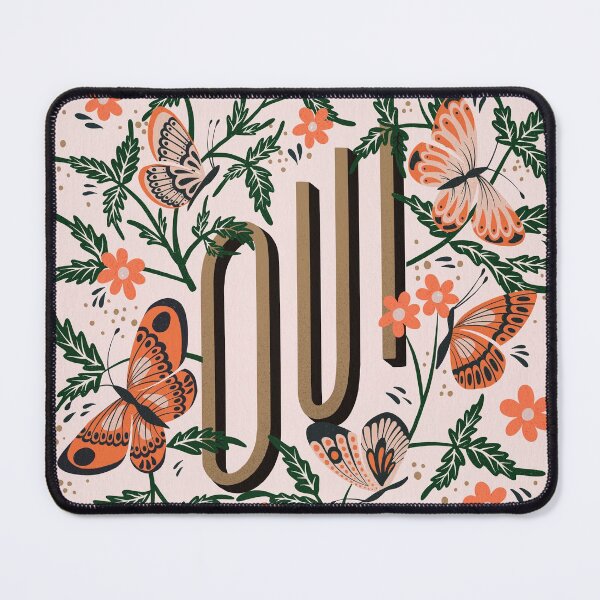 Item preview, Oui Butterflies – Coral & Green designed and sold by Cat Coquillette.