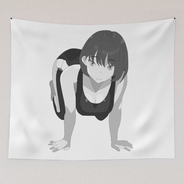 Item preview, Lewd anime girl hentai manga ecchi waifu gray tone designed and sold by ArthurPoe.
