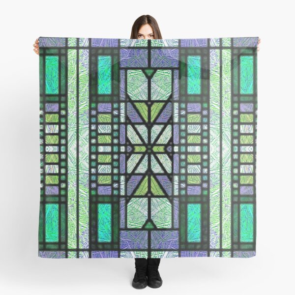 Aperçu de l'œuvre Vitraux Art Déco Motif en Mauve et Vert créée et vendue par PatricianneK.