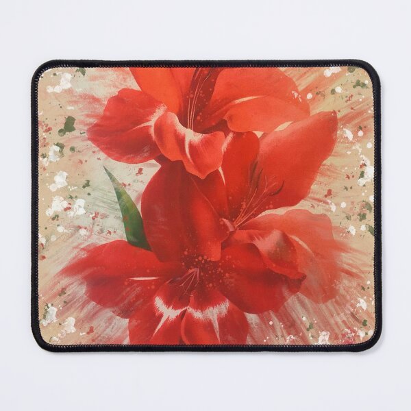 Item preview, Red Gladiola Vintage style mixed media florals collection designed and sold by OByD.