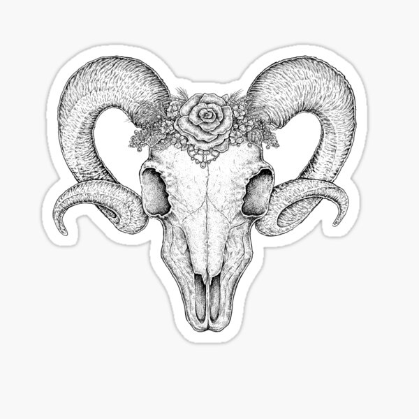 Item preview, The Ram Skull designed and sold by Yauheniya Batyrava-Hauss.