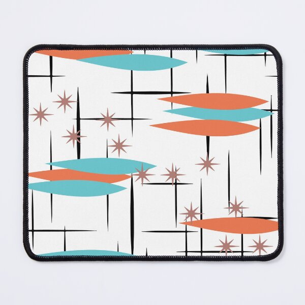 Item preview, Mid century atomic design in orange and turquoise  designed and sold by LisWilliams.