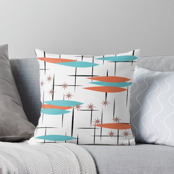 Item preview, Mid century atomic design in orange and turquoise  designed and sold by LisWilliams.