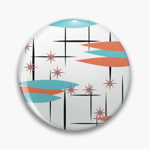 Item preview, Mid century atomic design in orange and turquoise  designed and sold by LisWilliams.
