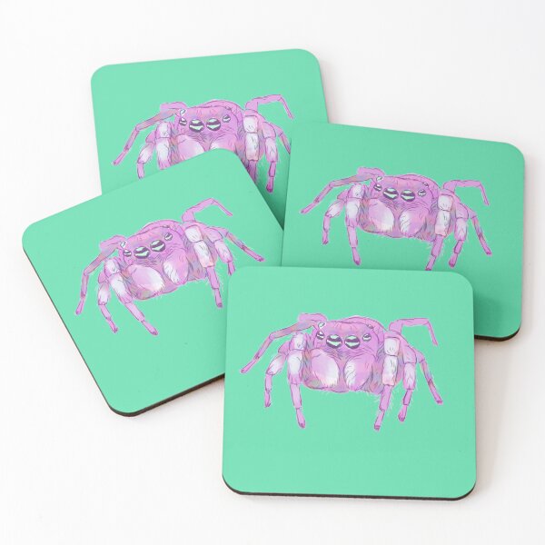 Item preview, Cute Little Jumping Spider (Plum on Medium Aquamarine) designed and sold by techno-mantis.