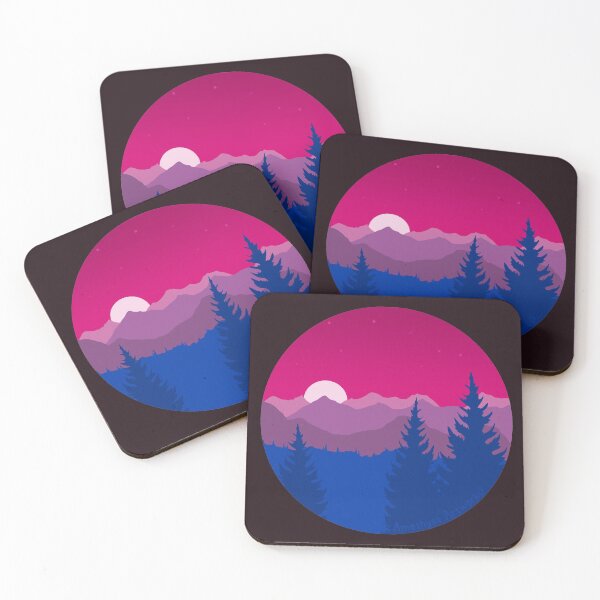Item preview, Subtle Bisexual Pride Flag Mountainscape  designed and sold by AmethystArtwork.