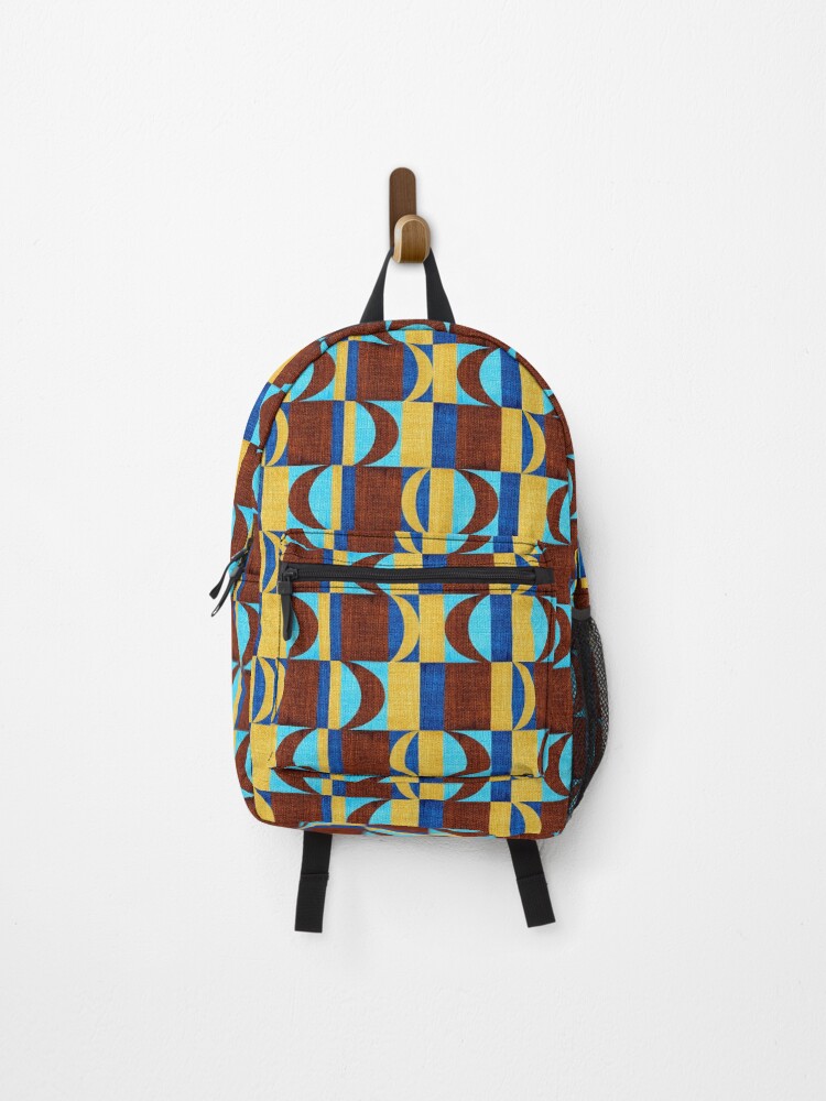 Thumbnail 1 of 3, Backpack, Rectangles and Moons in Textures Pattern designed and sold by RafaelLima7.