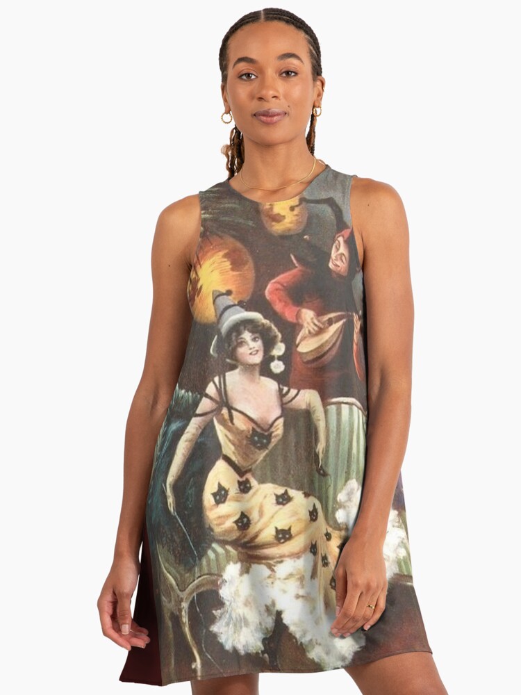 Victorian Couple in Costumes Halloween Card" A-Line Dress for Sale by  Bellathewilde | Redbubble