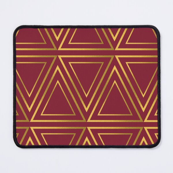 Item preview, Gold triangle geometric pattern on burgundy maroon background.  designed and sold by ABInspired.