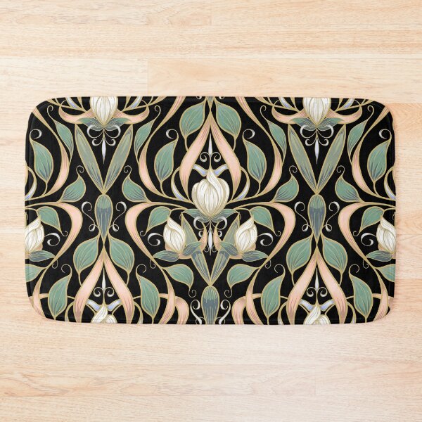 Item preview, Serene Blossom Art Nouveau Pattern | Black designed and sold by L Diane Johnson.