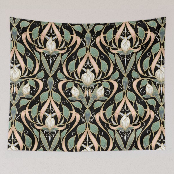 Item preview, Serene Blossom Art Nouveau Pattern | Black designed and sold by L Diane Johnson.