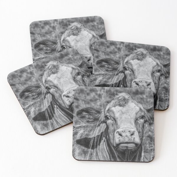 Item preview, Portrait of a Cow in Black & White designed and sold by kenmo.