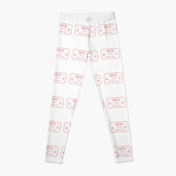 Passport Stamps Printed Leggings for Women, Travel Lover