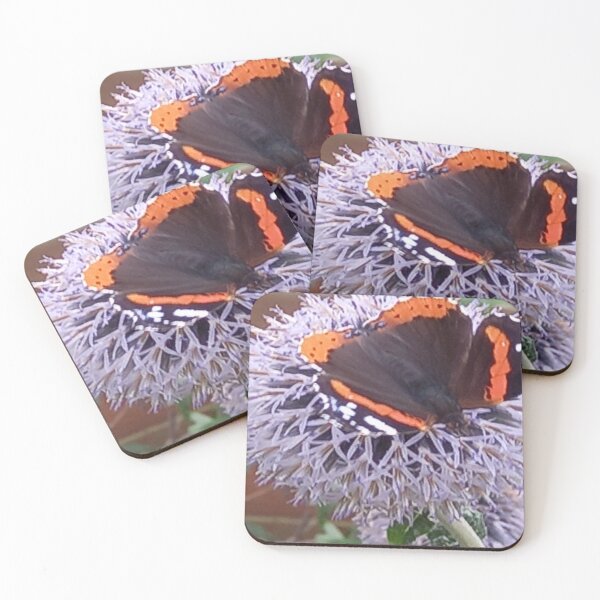 Item preview, A Red Admiral butterfly on a flower head designed and sold by rayscollection.